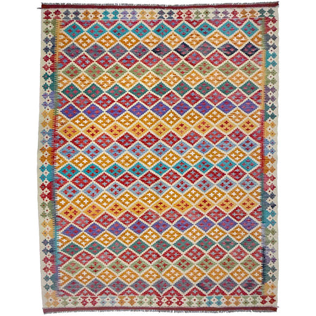 Handmade Multi Kilim Geometric 7x10 ft