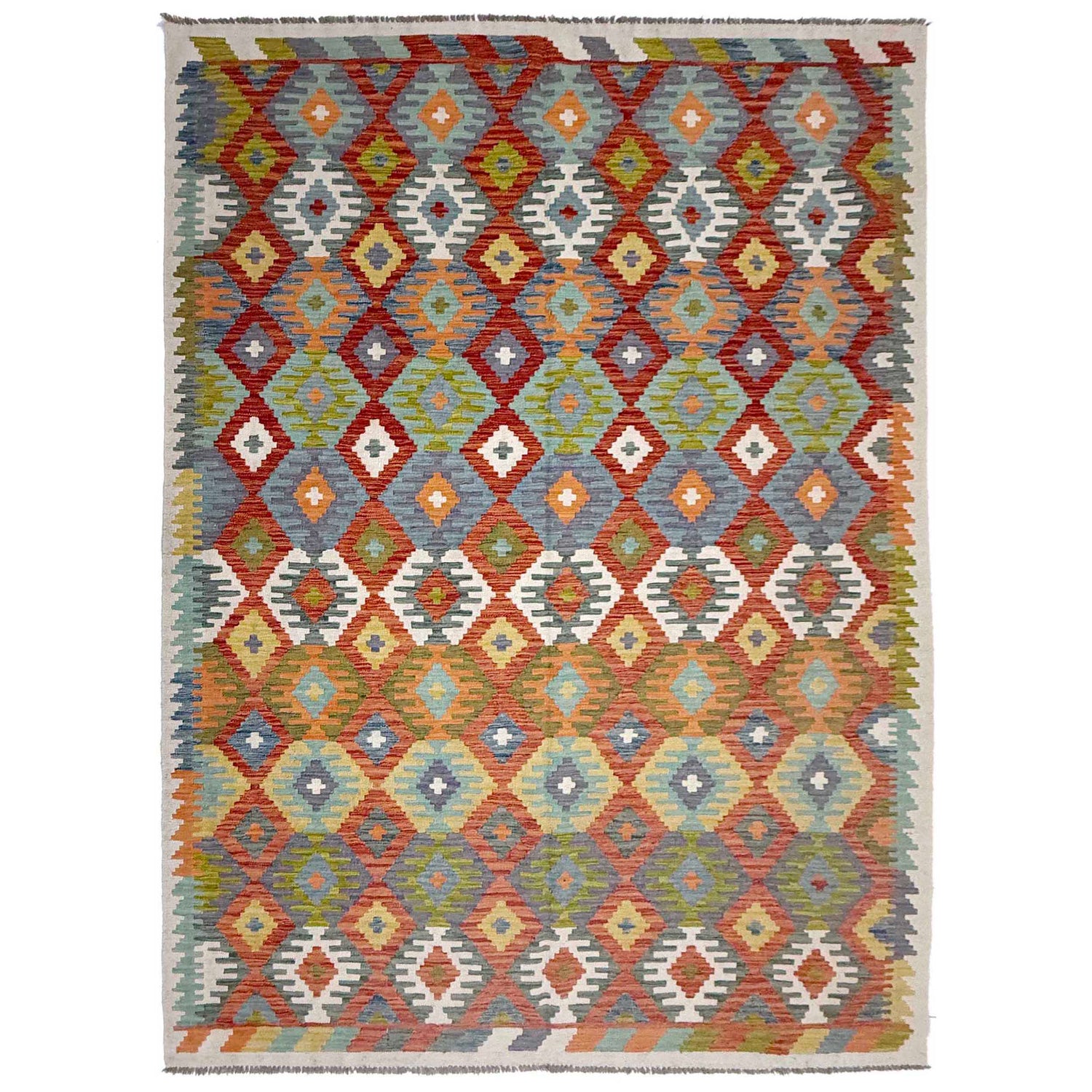 Handmade Multi Kilim Geometric 7x10 ft