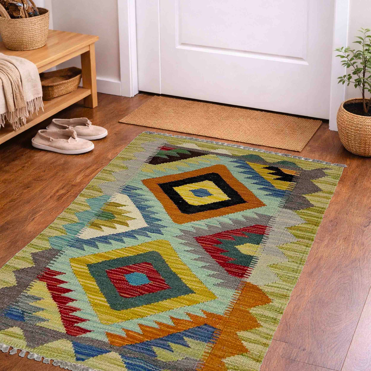 Handmade Multi Kilim Geometric 2x3 ft
