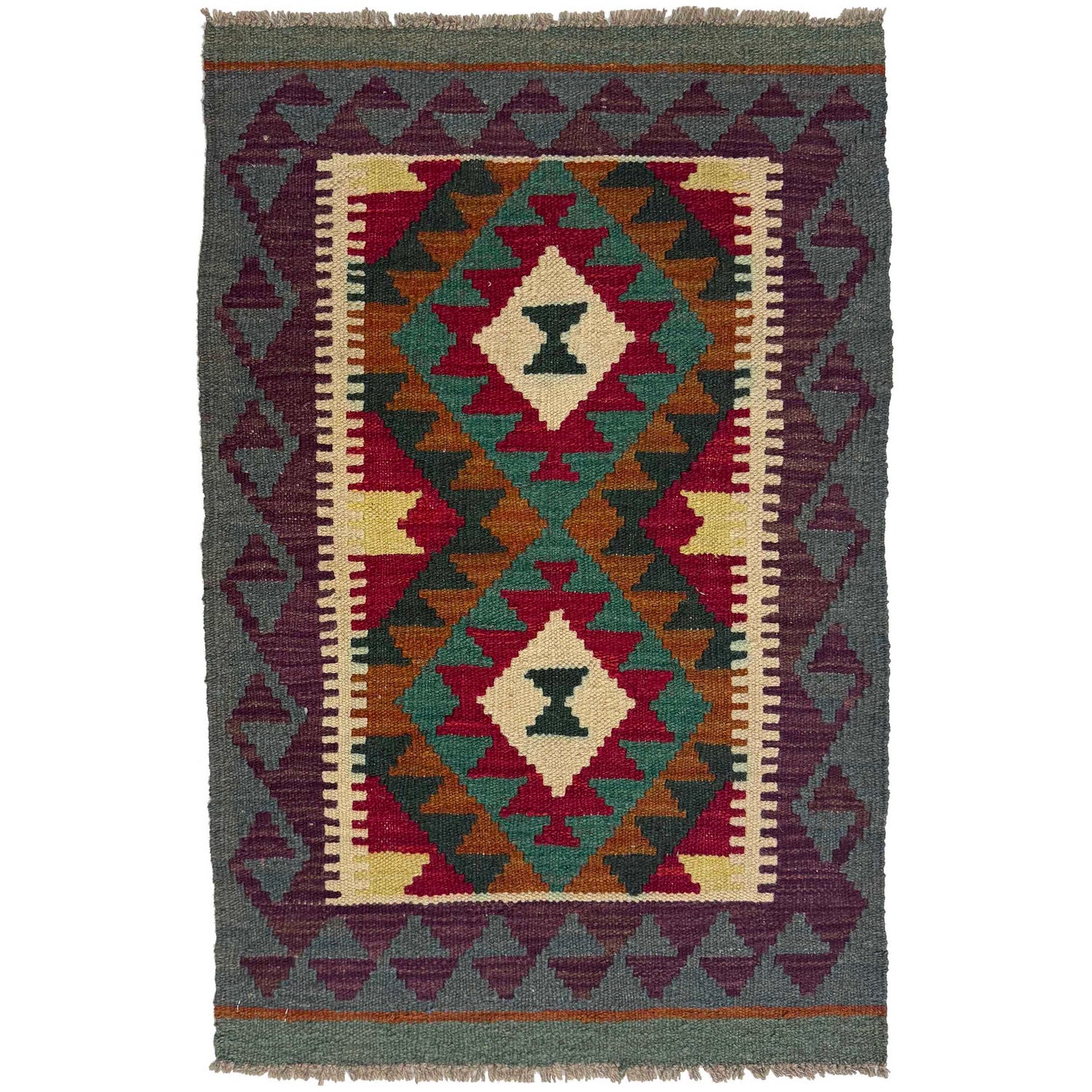 Handmade Multi Kilim Geometric 2x3 ft