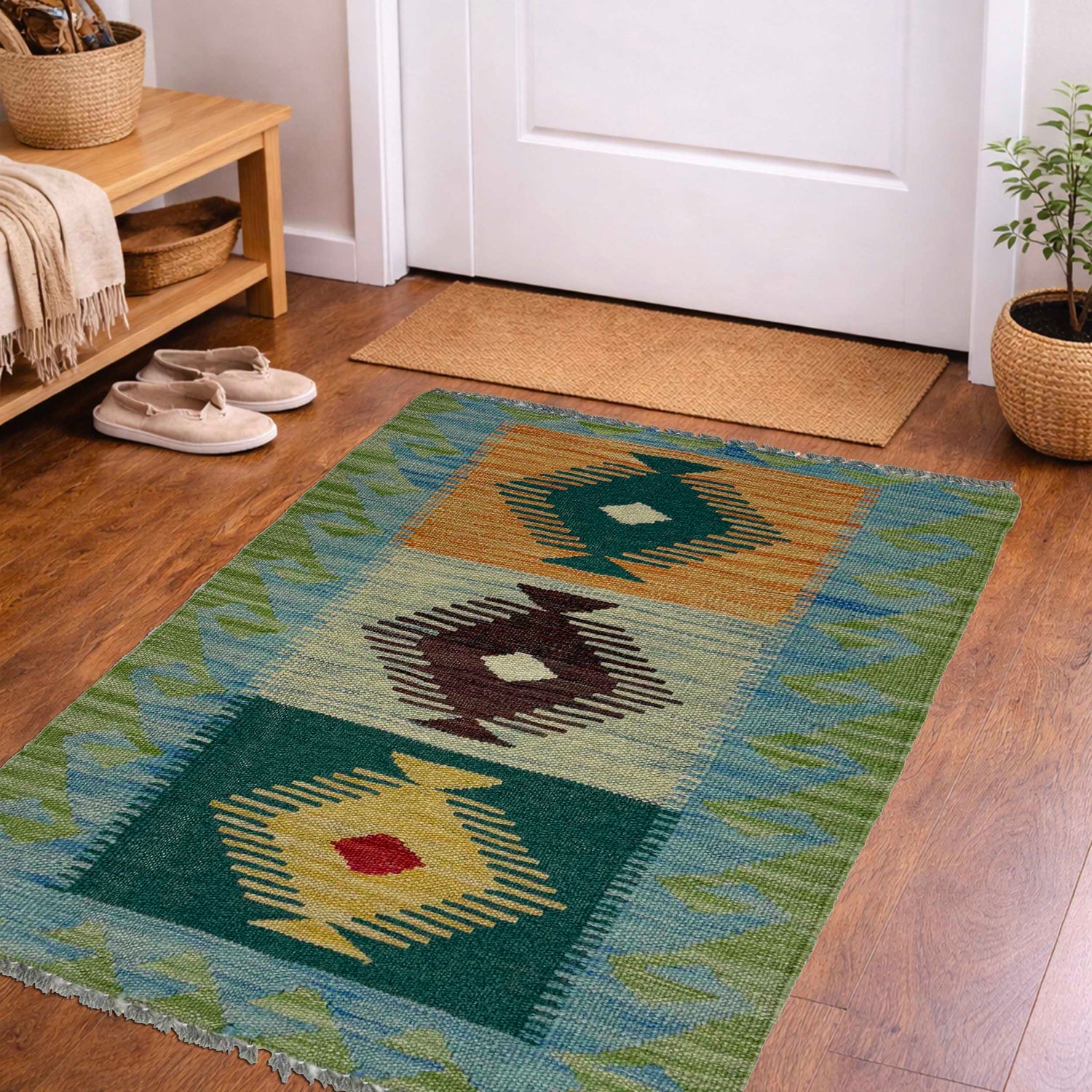 Handmade Multi Kilim Geometric 2x3 ft