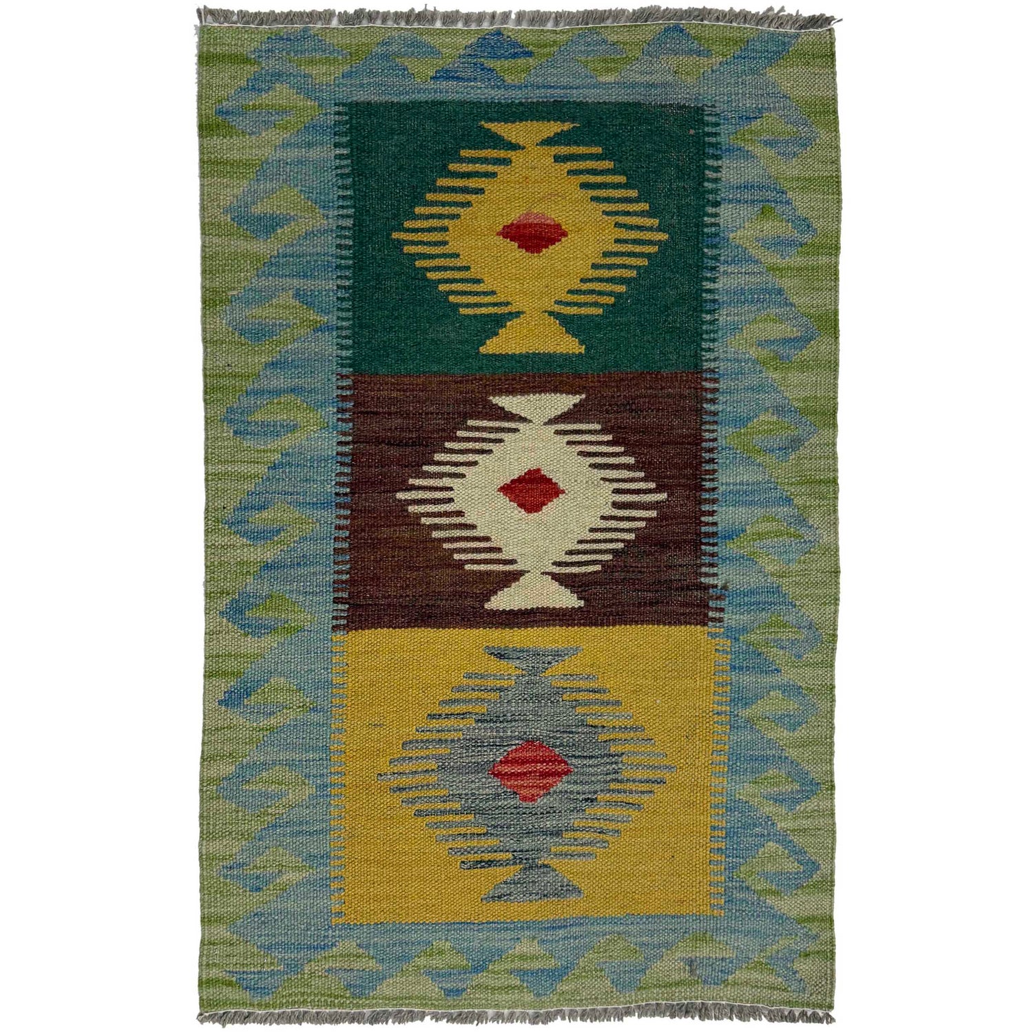 Handmade Multi Kilim Geometric 2x3 ft