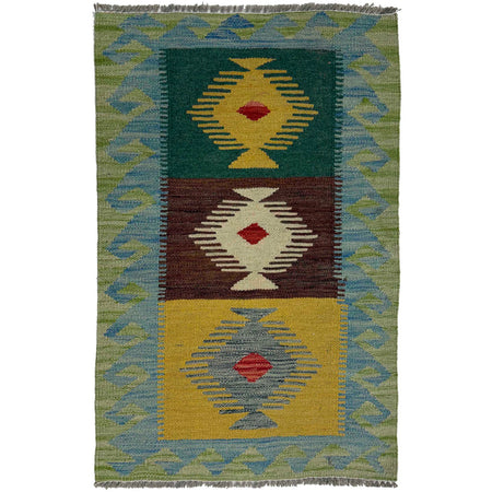 Handmade Multi Kilim Geometric 2x3 ft