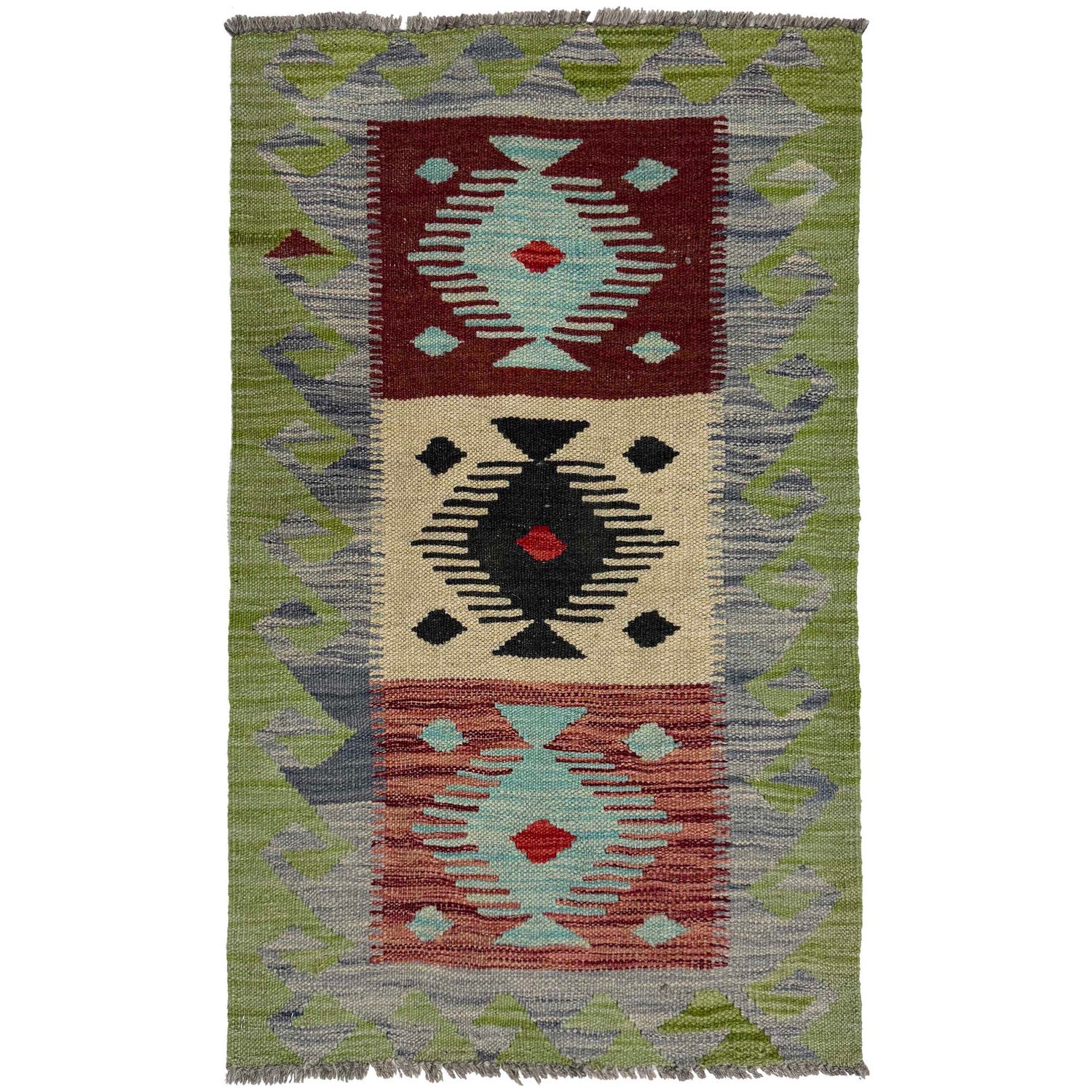 Handmade Multi Kilim Geometric 2x3 ft