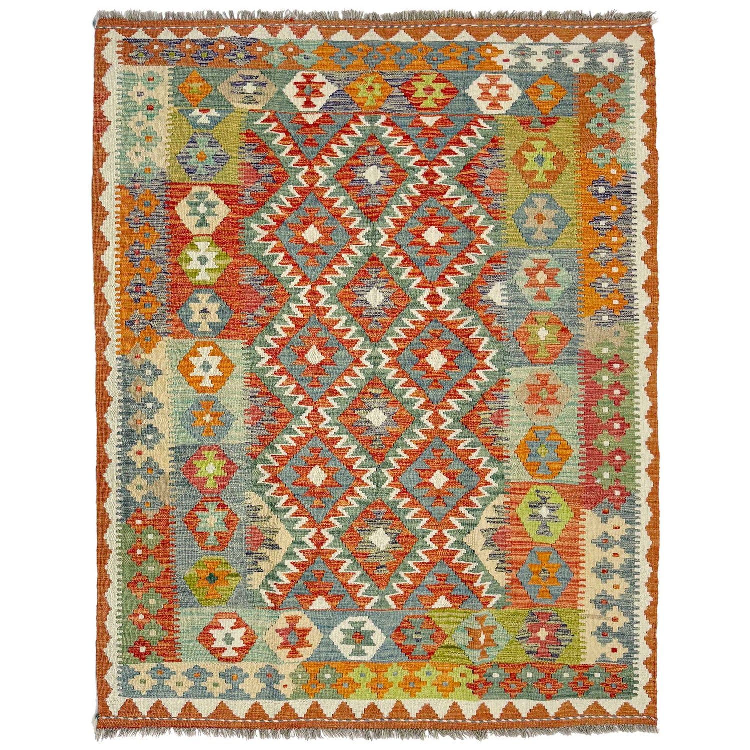Handmade Multi Kilim Geometric 4x7 ft