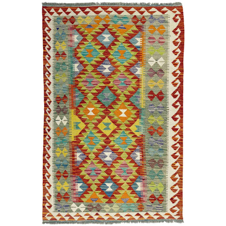 Handmade Multi Kilim Geometric 4x6 ft