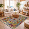 Hand-Knotted Multi Geometric Vegetable Kilim Area Rug – 150 x 195 cm | SKU: G38885