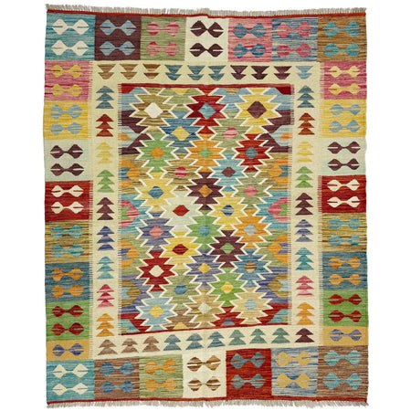 Handmade Multi Kilim Geometric 4x7 ft