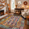 Hand-Knotted Multi Geometric Vegetable Kilim Area Rug – 148 x 202 cm | SKU: G38892