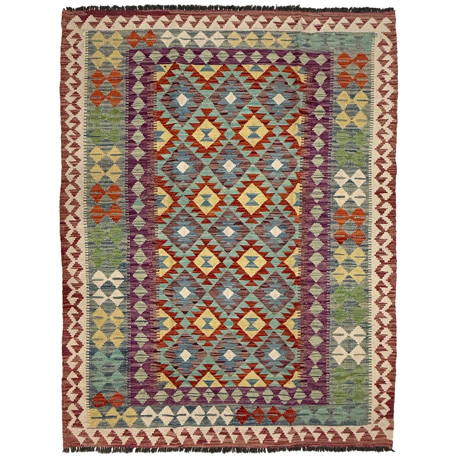 Handmade Multi Kilim Geometric 4x7 ft