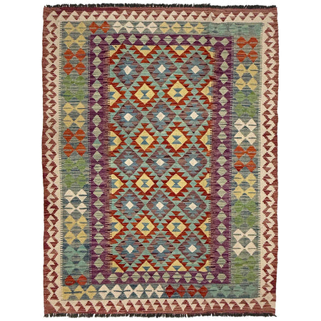 Handmade Multi Kilim Geometric 4x7 ft