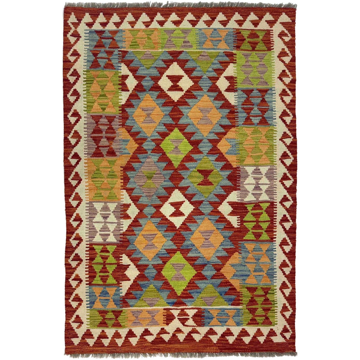 Handmade Multi Kilim Geometric 3x5 ft