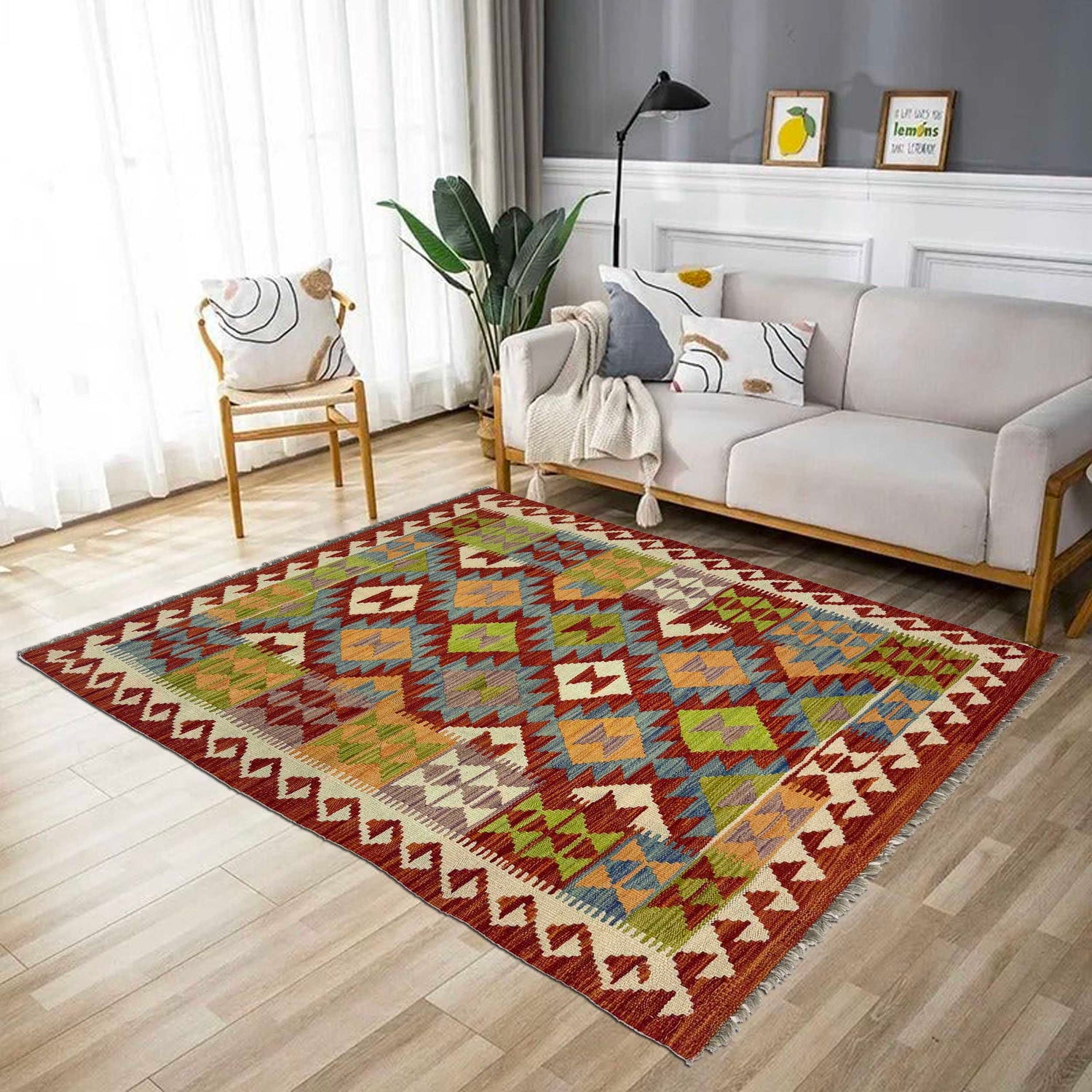Handmade Multi Kilim Geometric 3x5 ft