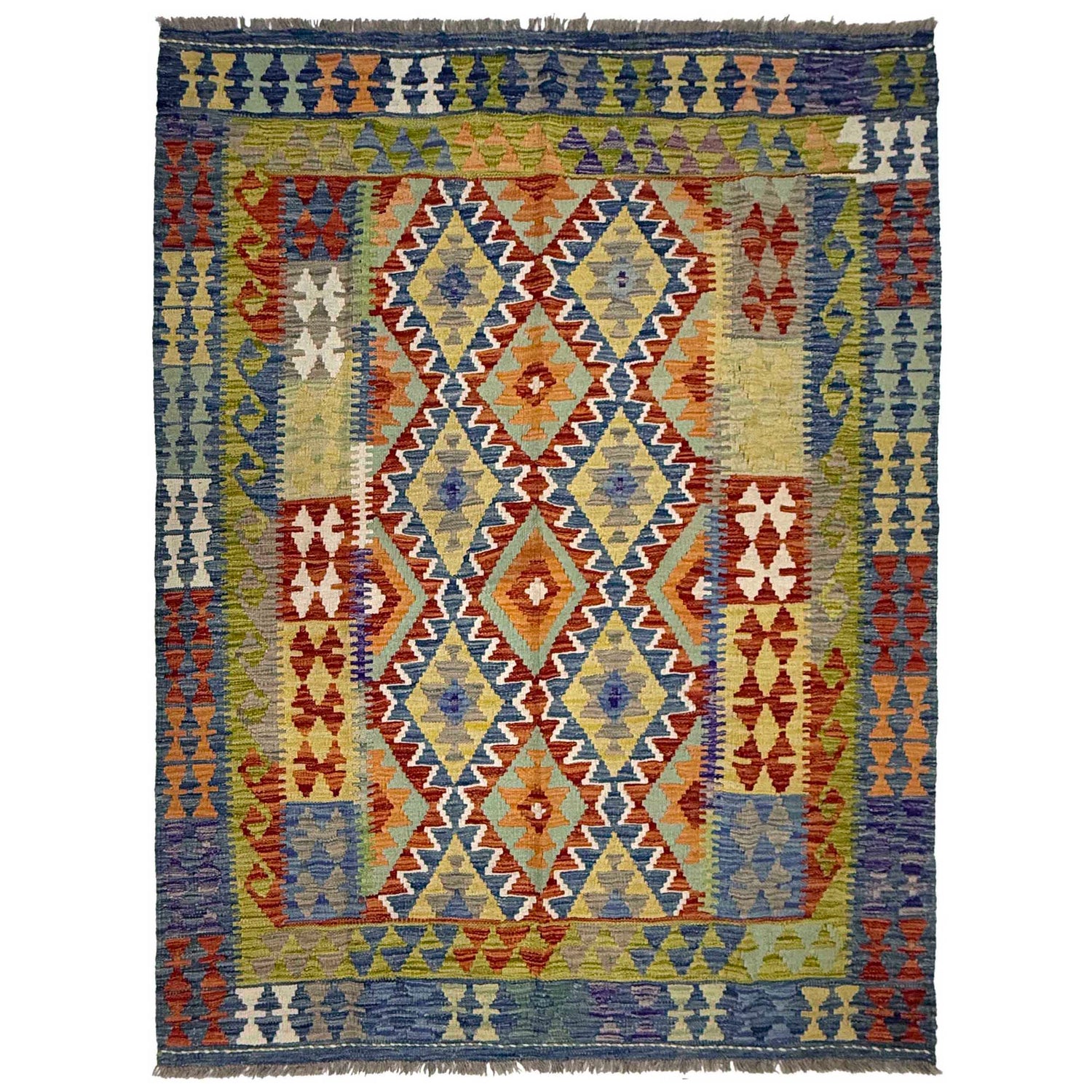 Handmade Multi Kilim Geometric 4x7 ft