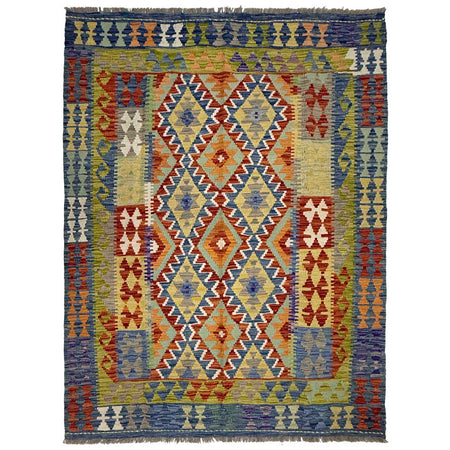 Handmade Multi Kilim Geometric 4x7 ft