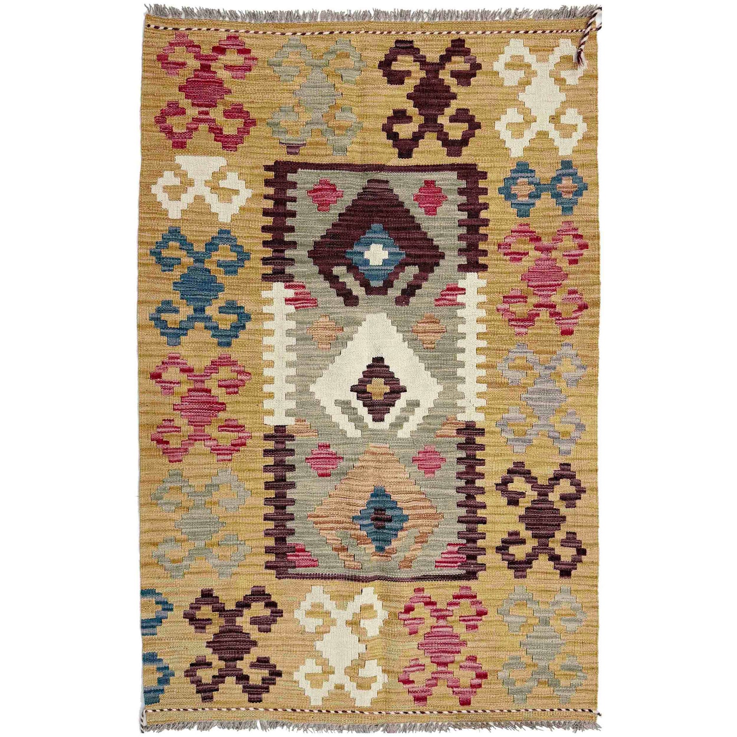 Handmade Multi Kilim Geometric 3x5 ft