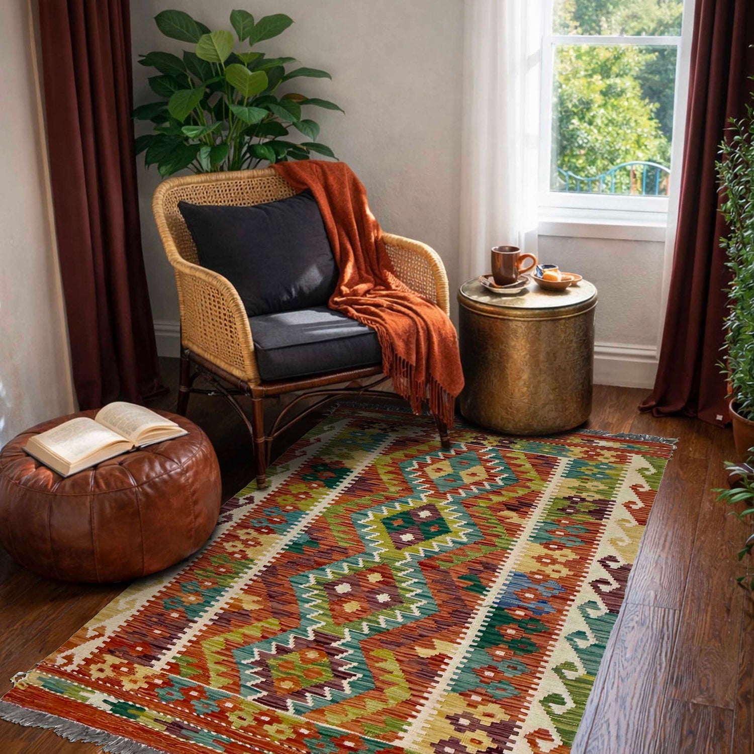 Handmade Multi Kilim Geometric 3x5 ft