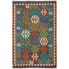 Hand-Knotted Multi Geometric Vegetable Kilim Area Rug – 3' 6" x 5' 3" ft (107 x 160 cm) | SKU: G38925