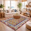 Hand-Knotted Multi Geometric Vegetable Kilim Area Rug – 146 x 207 cm | SKU: G38926