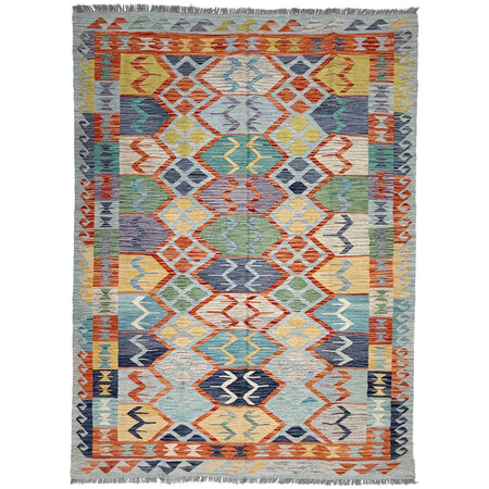 Handmade Multi Kilim Geometric 5x8 ft