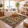 Handmade Multi Kilim Geometric 4x7 ft