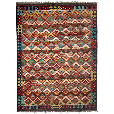 Handmade Multi Kilim Geometric 5x8 ft