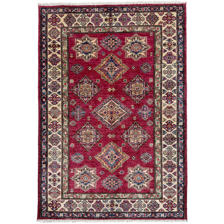 Kazak Rug Handmade Red Medallion 3x5 ft