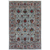 Sultani Area Rug Handmade Blue Floral 5x8 ft
