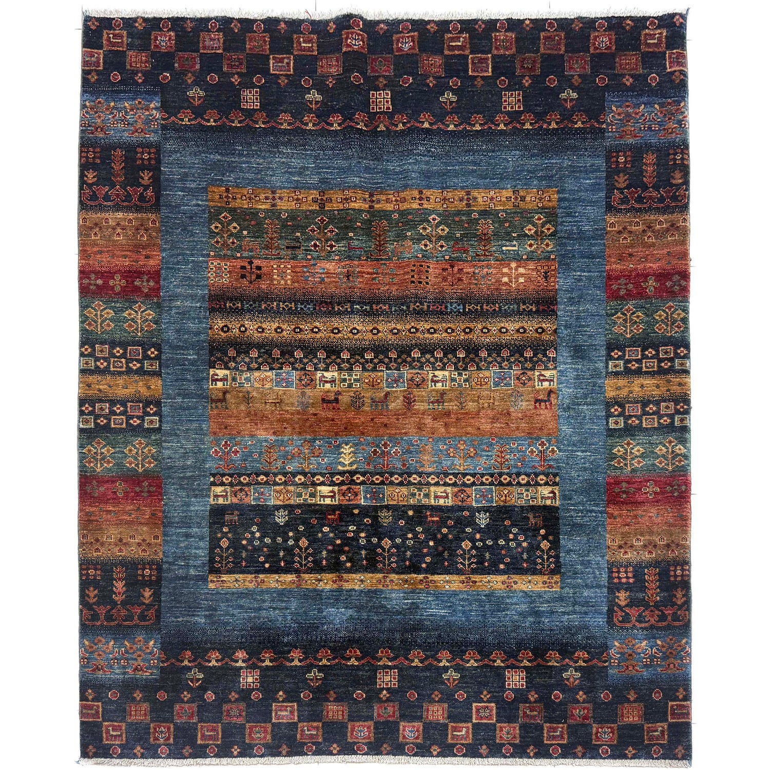 Shikargah Area Rug Handmade Multi Animal/Birds 4x7 ft