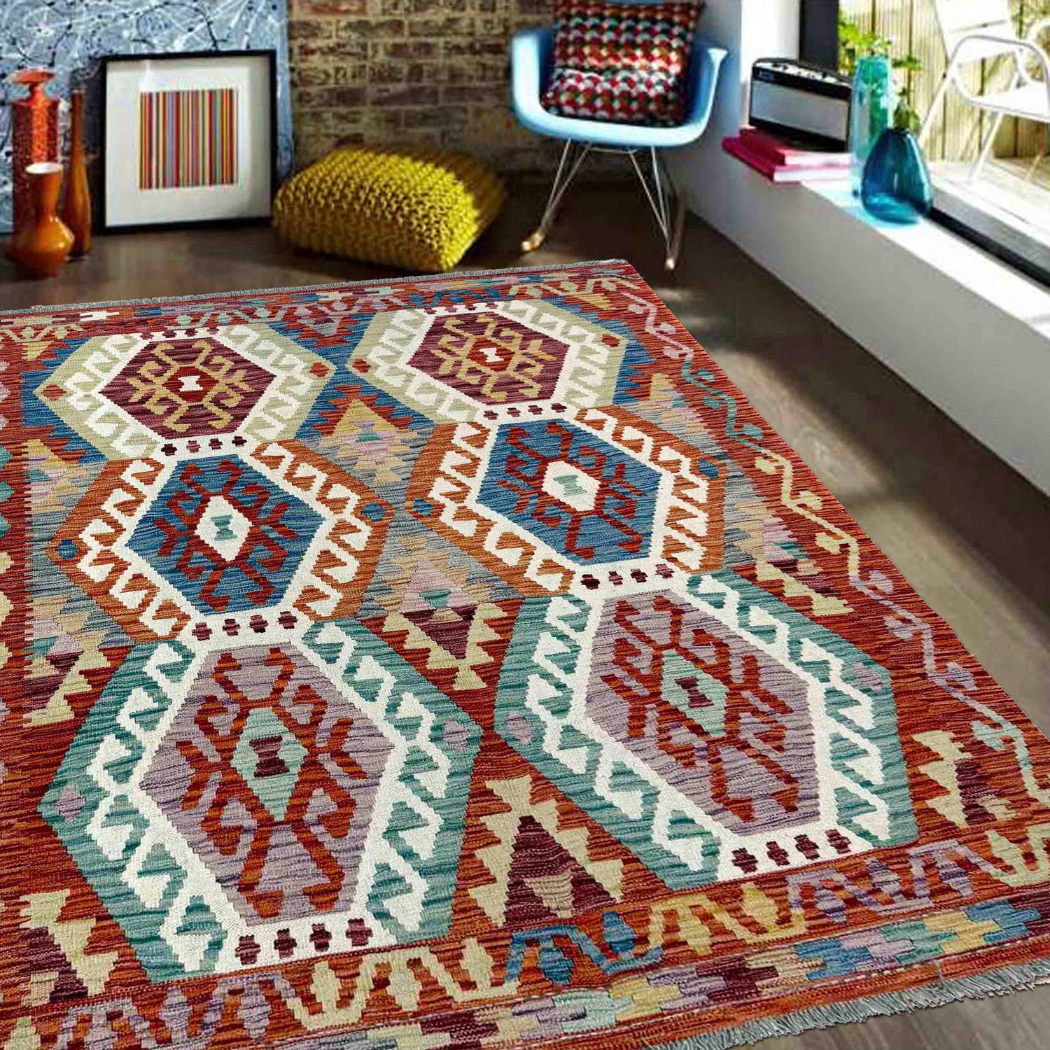 Hand Made Afghan Kilim – 159 x 195 cm | SKU: G39787