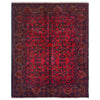 Hand-Knotted Red Geometric Khal Mohammadi Area Rug – 4' 11" x 6' 5" ft (150 x 195 cm) | SKU: G39807