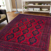 Hand-Knotted Red Geometric Khal Mohammadi Area Rug – 5' 1" x 6' 3" ft (156 x 190 cm) | SKU: G39808