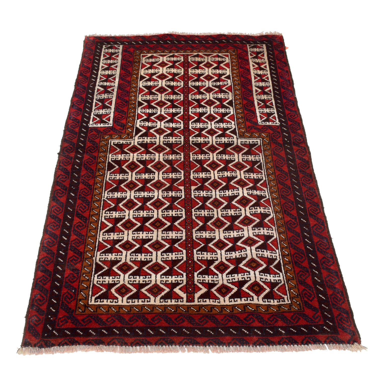 Baluchi Rug Handmade Multi Prayer Design 2x4 ft
