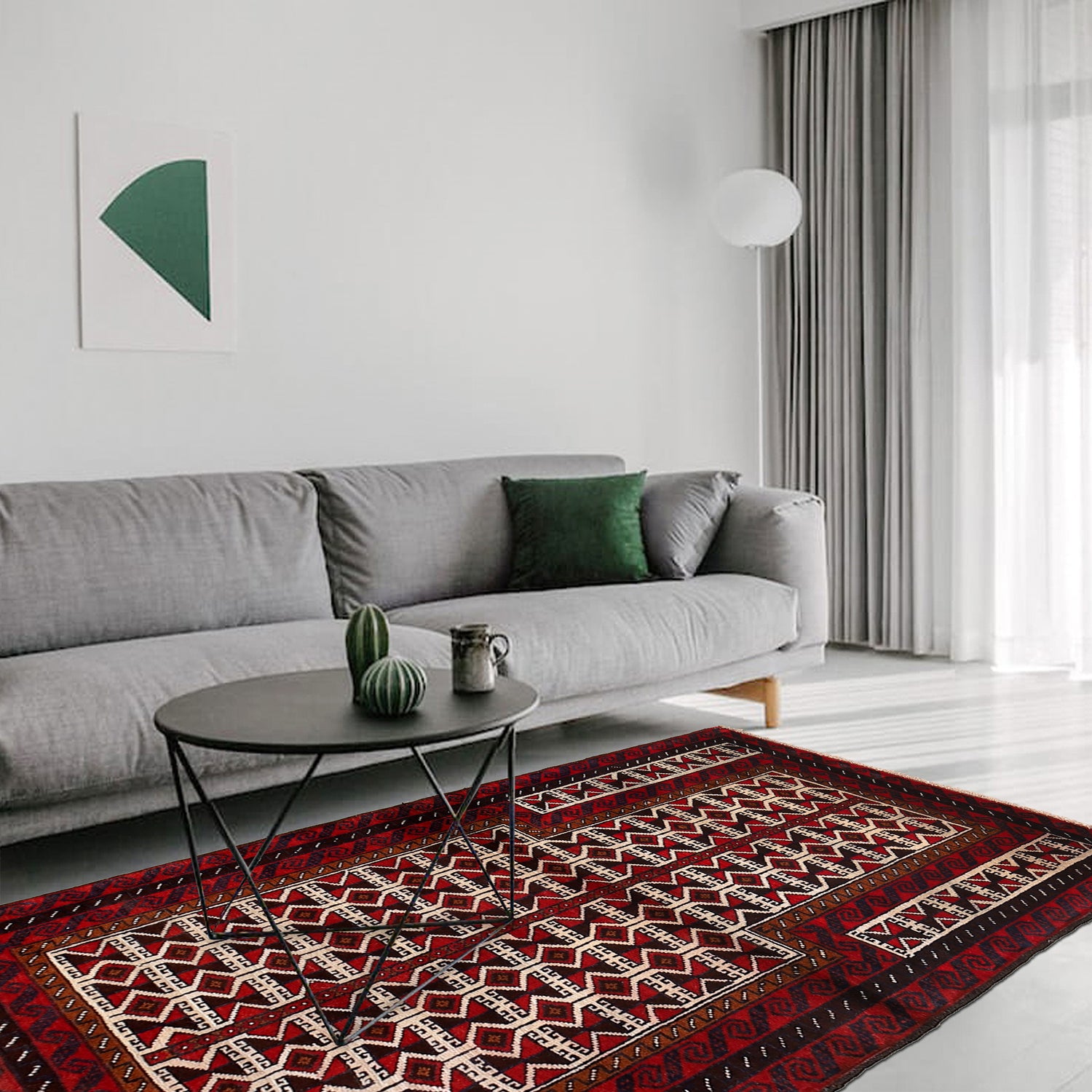 Baluchi Rug Handmade Multi Prayer Design 2x4 ft