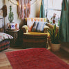 Overdyed Area Rug Handmade Pink Geometric 4x6 ft