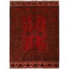 Overdyed Area Rug Handmade Red Geometric 2x4 ft