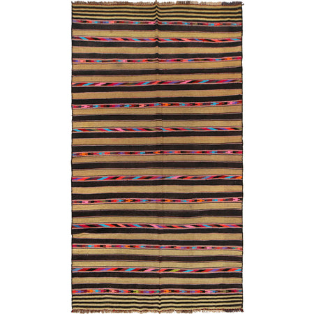 Maimana Kilim Area Rug Handmade Multi Floral 6x9 ft