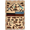 War Area Rug Handmade Beige Riffle + Helicopter 3x5 ft