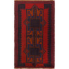 Baluchi Rug Handmade Red Geometric 3x5 ft