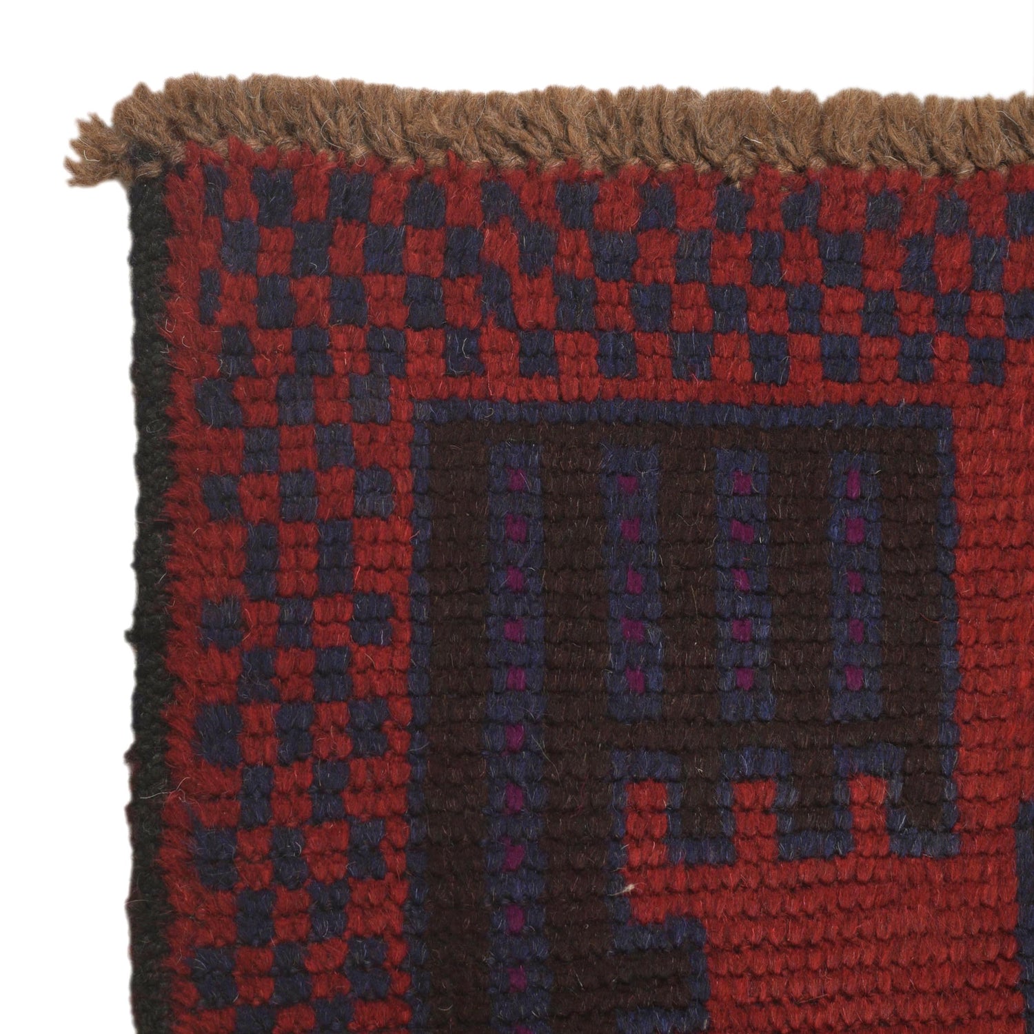 Baluchi Rug Handmade Red Geometric 3x5 ft