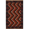Baluchi Rug Handmade Multi Curvilinear 3x5 ft