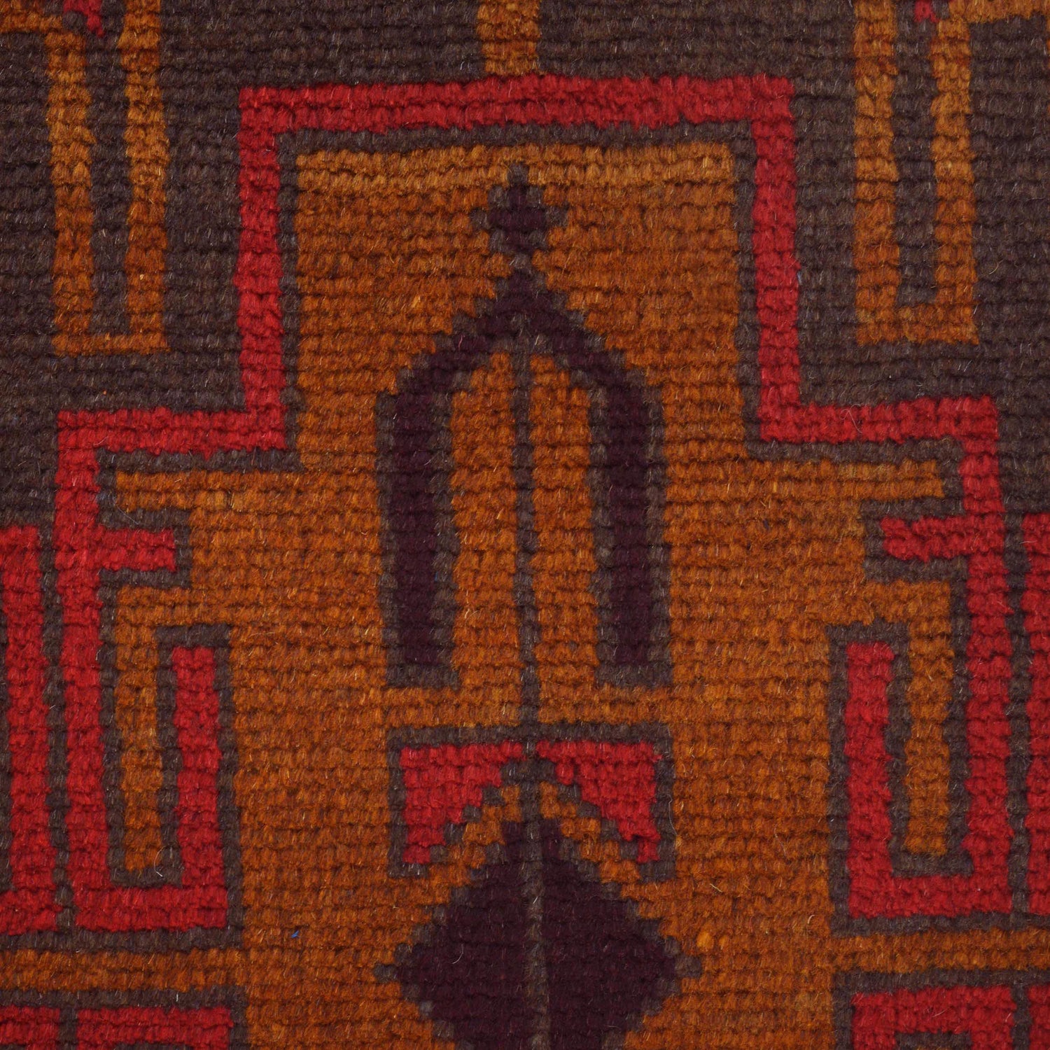 Baluchi Rug Handmade Red Geometric 3x5 ft