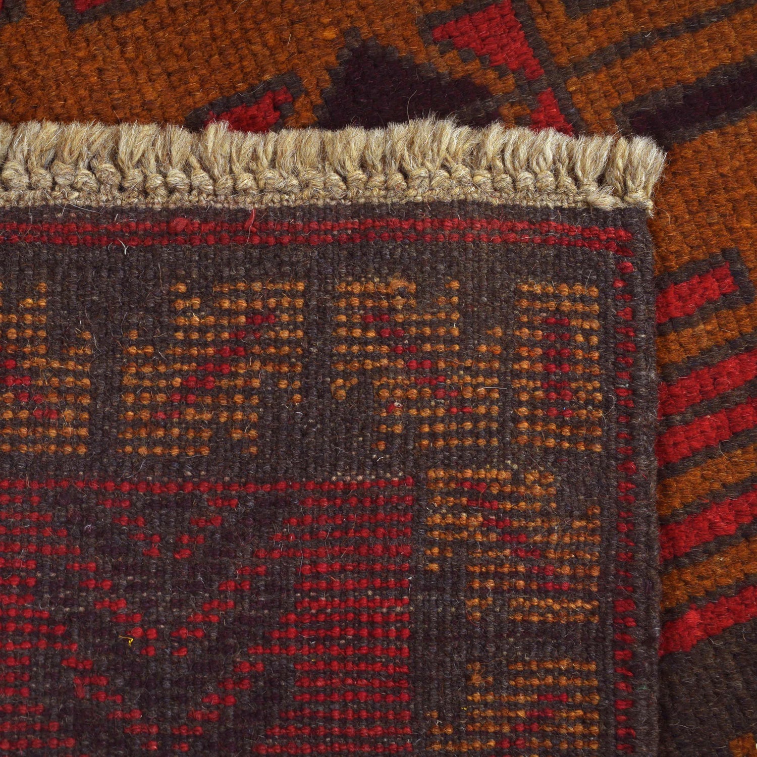 Baluchi Rug Handmade Red Geometric 3x5 ft