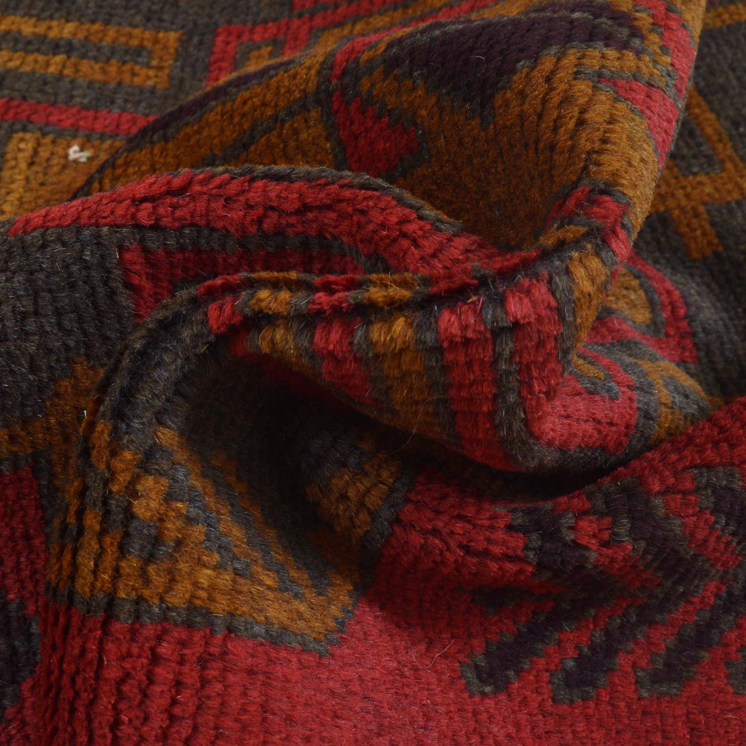 Baluchi Rug Handmade Red Geometric 3x5 ft
