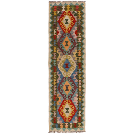 Handmade Multi Kilim Geometric 6' Runner