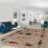 Embroidery Kilim Area Rug Handmade Beige Animal 5x8 ft