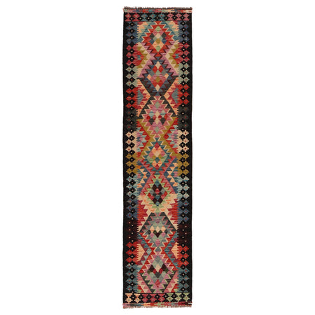 Handmade Multi Kilim Geometric 8' Runner