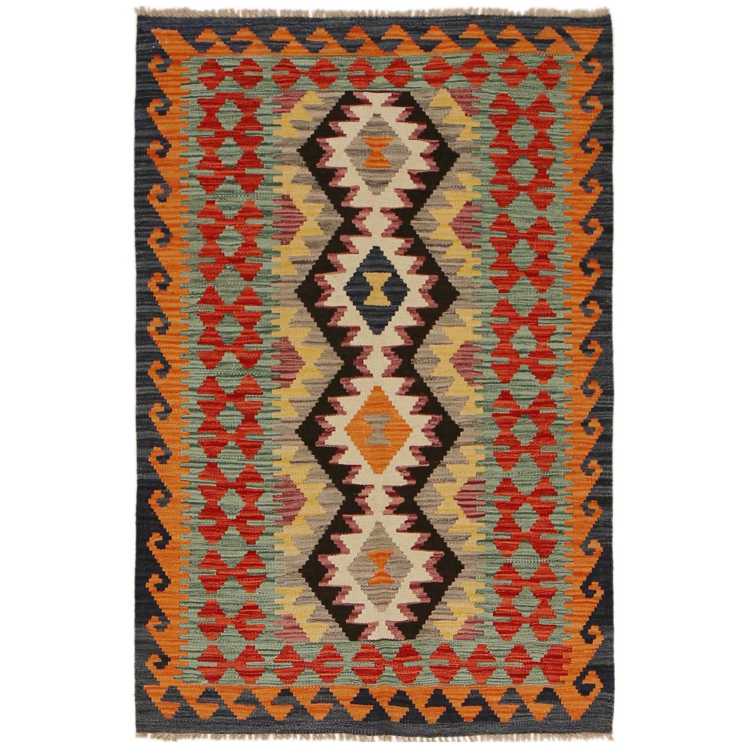 Handmade Multi Kilim Geometric 3x5 ft