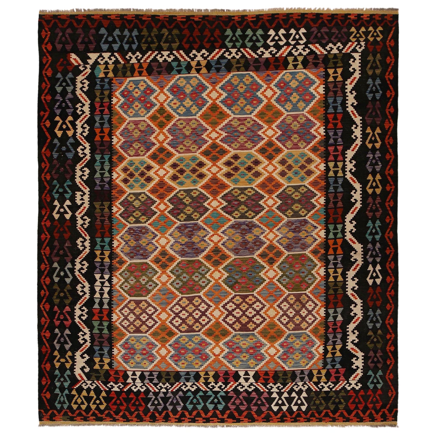 Handmade Multi Kilim Geometric 8x10 ft
