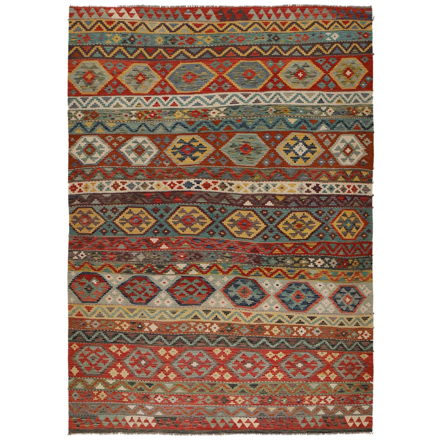 Handmade Multi Kilim Geometric 9x12 ft